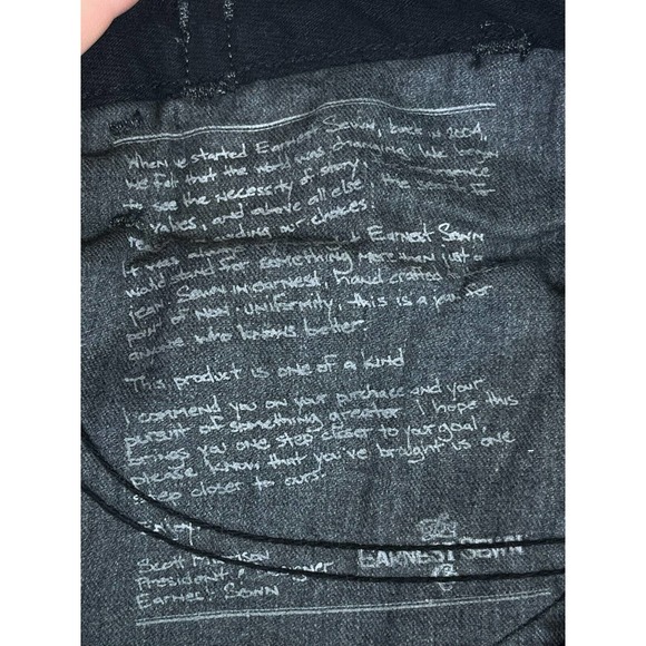 Earnest Sewn Harlan Cigarette Leg Jeans Womens 25 Black Pockets Low Rise - Picture 15 of 16